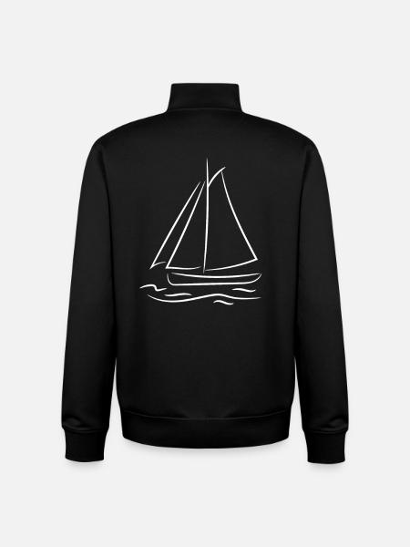 Sailboat sketch - Unisex Organic Zip Sweatshirt by Stanley/Stella - black