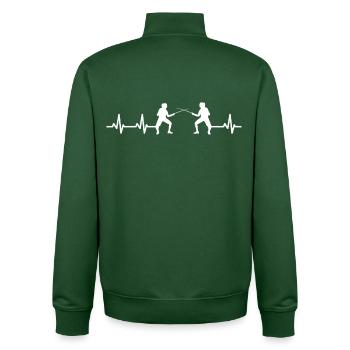 Fencing heartbeat - Unisex Organic Zip Sweatshirt by Stanley/Stella - bottle green - Back - AI Model Male 185 dark (185cm)