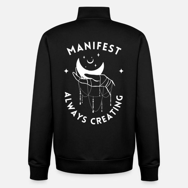 Mystique Créatif Manifeste - Sweat zippé unisexe en coton bio Stanley/Stella - noir