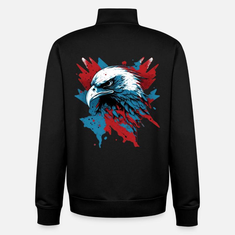 Patriotic Eagle - Unisex Organic Zip Sweatshirt by Stanley/Stella - black