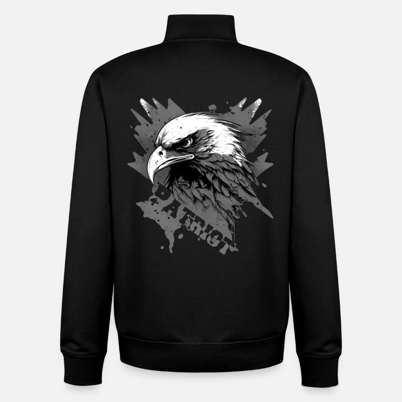 Patriotischer Adler mit Schriftzug - Unisex Organic Zip Sweatshirt von Stanley/Stella - Schwarz