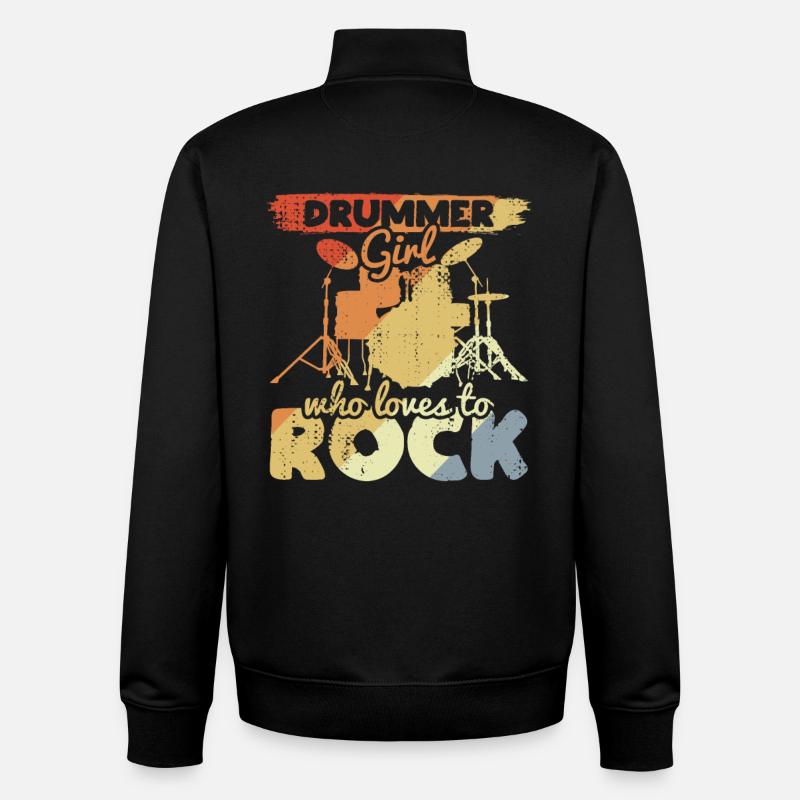 Fille batteuse - Sweat zippé unisexe en coton bio Stanley/Stella - noir