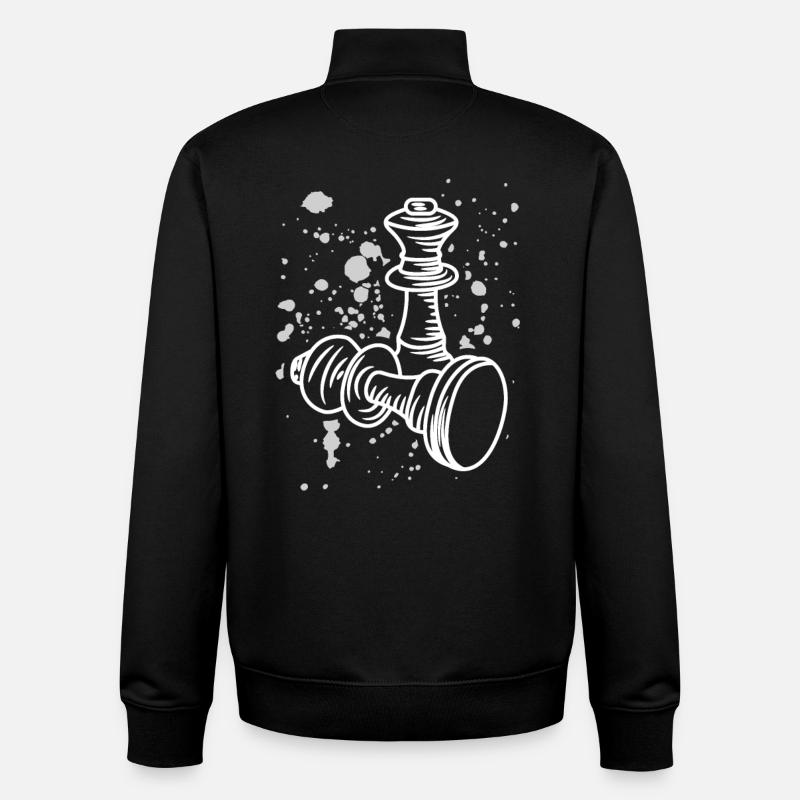 Chess pieces drawing - Unisex Organic Zip Sweatshirt by Stanley/Stella - black