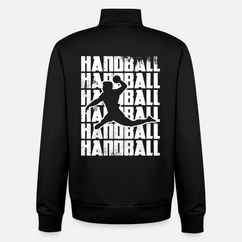 Drôle de handball - Sweat zippé unisexe en coton bio Stanley/Stella - noir