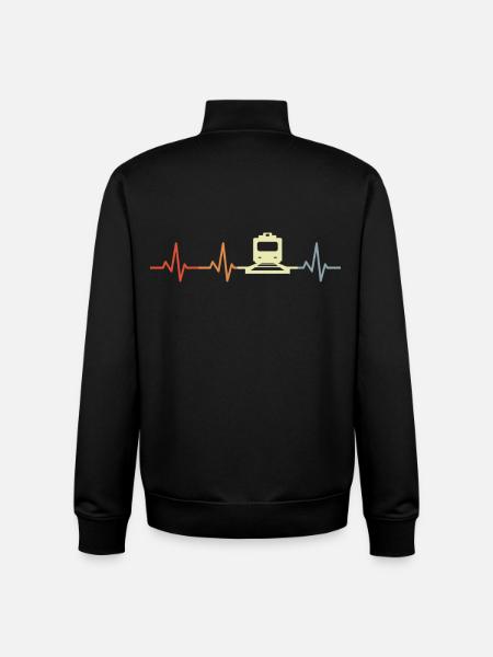 Trains ECG palpitations - Unisex Organic Zip Sweatshirt by Stanley/Stella - black