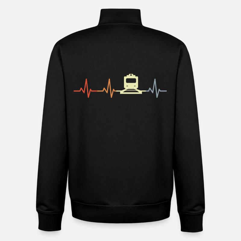 Trains ECG palpitations - Unisex Organic Zip Sweatshirt by Stanley/Stella - black