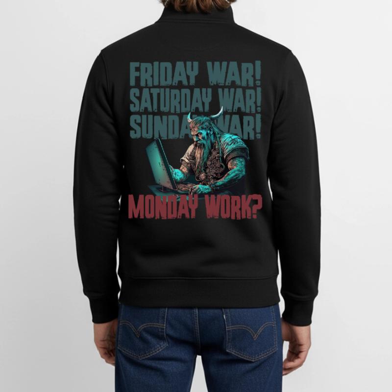 Monday work Programming Vikings Unisex Organic Zip Sweatshirt by Stanley/Stella