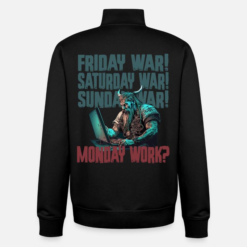 Monday work Programier-Wikinger - Unisex Organic Zip Sweatshirt von Stanley/Stella - Schwarz