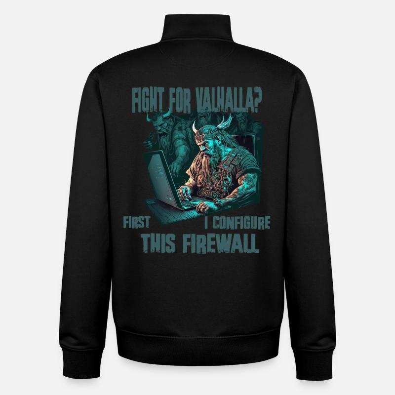 Firewall first Viking programmer - Unisex Organic Zip Sweatshirt by Stanley/Stella - black