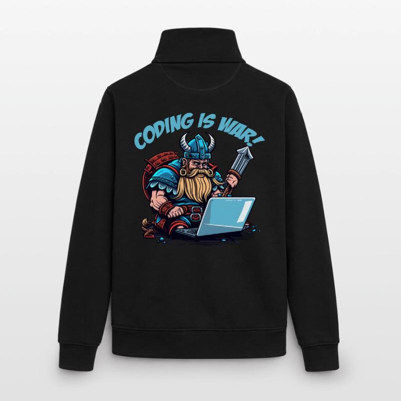 "Coding is war" Vikings Unisex Organic Zip Sweatshirt by Stanley/Stella