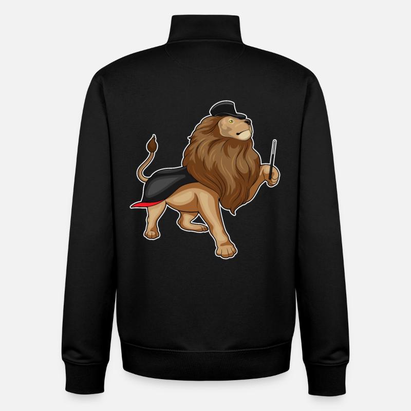 Lion Wizard Wand - Unisex Organic Zip Sweatshirt by Stanley/Stella - black