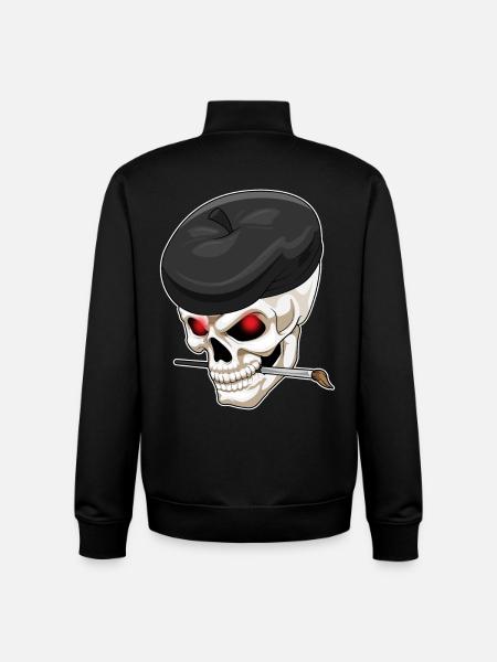 Skull Painter Brush Painting - Unisex Organic Zip Sweatshirt by Stanley/Stella - black
