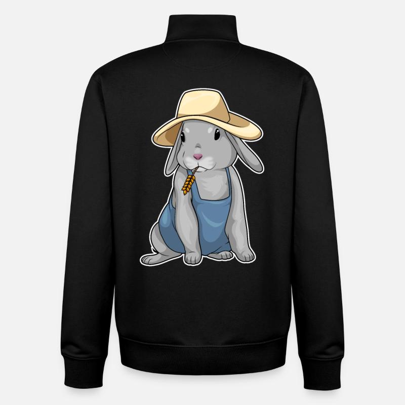 Blé éleveur de lapins - Sweat zippé unisexe en coton bio Stanley/Stella - noir
