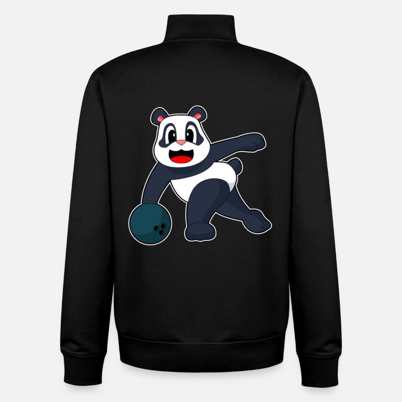 Panda Bowling Bowlingkugel - Unisex Organic Zip Sweatshirt von Stanley/Stella - Schwarz