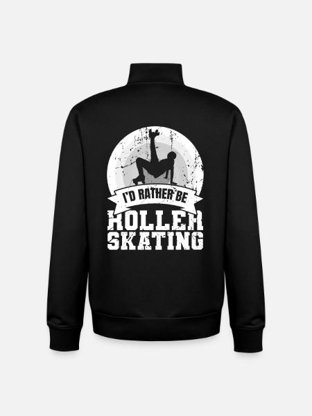 I'd rather roller skate - Unisex Organic Zip Sweatshirt by Stanley/Stella - black