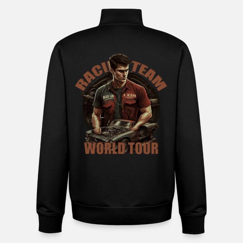 Mécanicien d’équipe de course - Sweat zippé unisexe en coton bio Stanley/Stella - noir