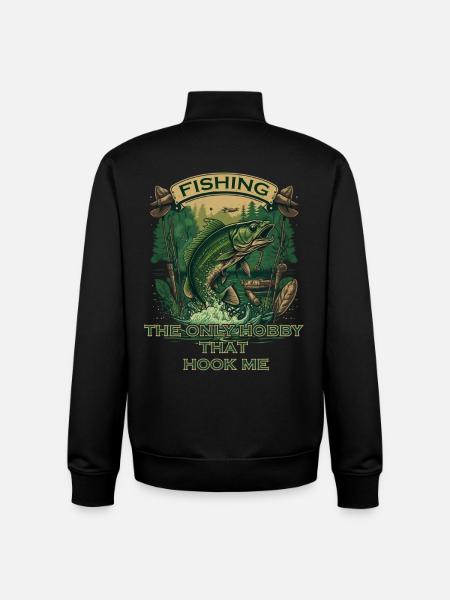 Big fish on the hook - Unisex Organic Zip Sweatshirt by Stanley/Stella - black