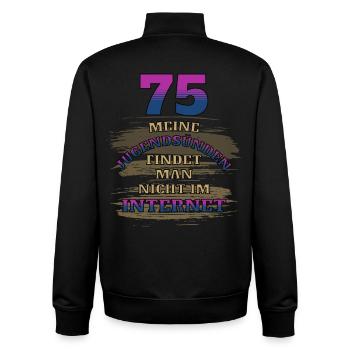 75. Geburtstag - Jahrgang 1951 Geschenk, Spruch - Unisex Organic Zip Sweatshirt von Stanley/Stella - Schwarz - Hinten - AI Model Male 185 light (185cm)