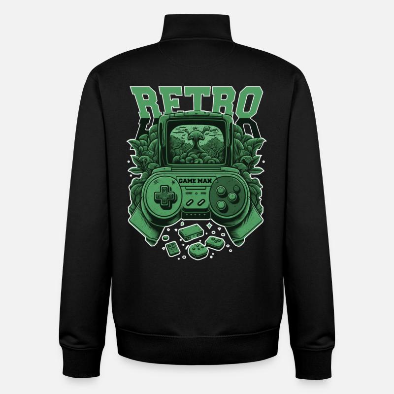 Retro Console - Unisex Organic Zip Sweatshirt by Stanley/Stella - black