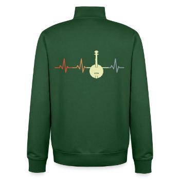 Banjo Heart Line - Unisex Organic Zip Sweatshirt by Stanley/Stella - bottle green - Back - AI Model Male 185 dark (185cm)