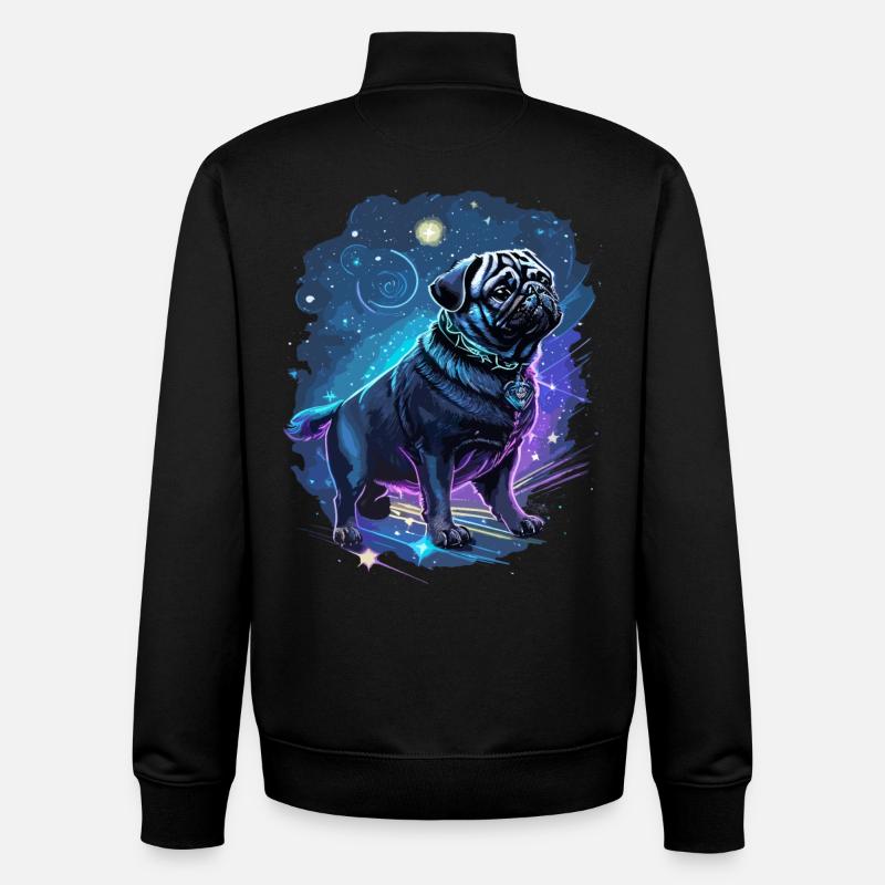 mythischer Mops Hund - Unisex Organic Zip Sweatshirt von Stanley/Stella - Schwarz