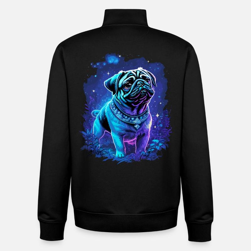 Mystischer süßer Mops Hund - Unisex Organic Zip Sweatshirt von Stanley/Stella - Schwarz