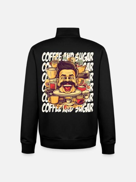 Crazy about coffee with lettering - Unisex Organic Zip Sweatshirt by Stanley/Stella - black