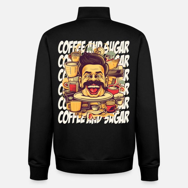 Fou de café avec lettrage - Sweat zippé unisexe en coton bio Stanley/Stella - noir