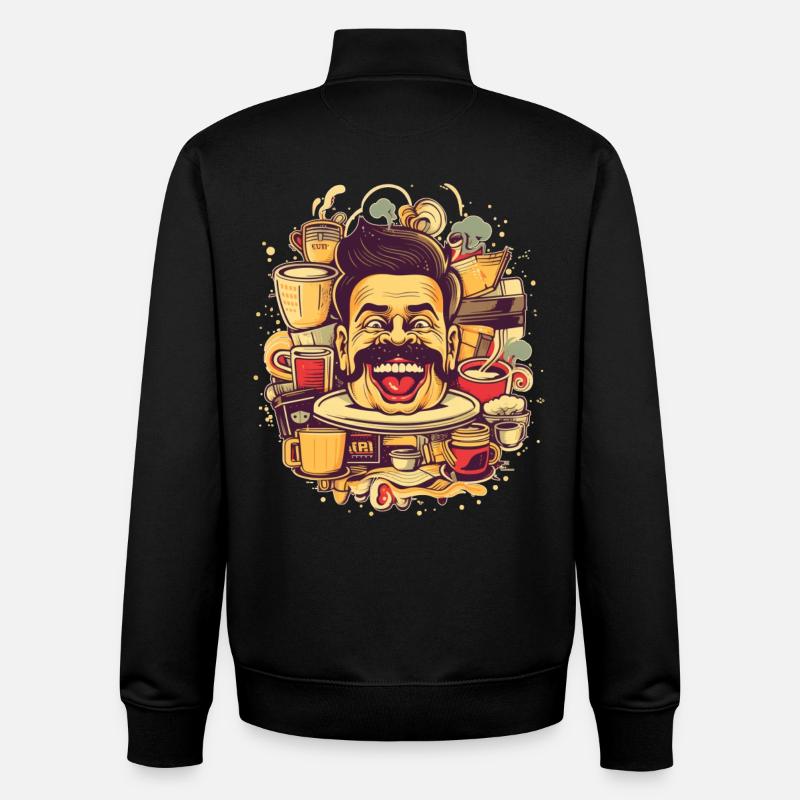 Fou de café - Sweat zippé unisexe en coton bio Stanley/Stella - noir