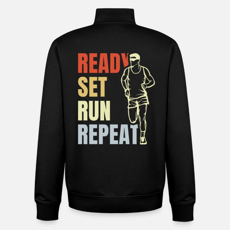 Répétition d’exécution prédéfinie - Sweat zippé unisexe en coton bio Stanley/Stella - noir