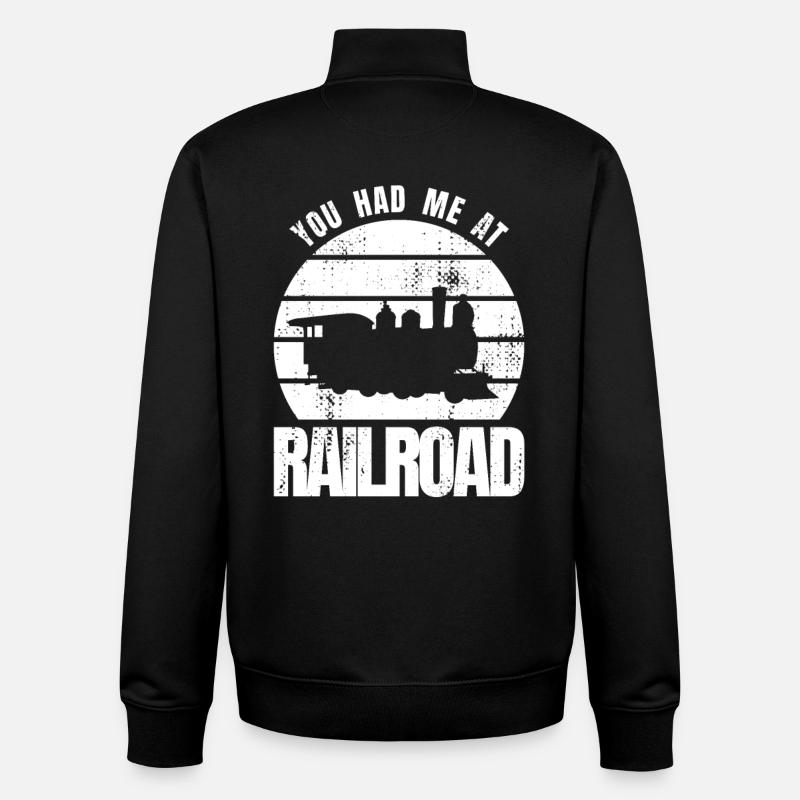 Du hattest mich bei Eisenbahn - Unisex Organic Zip Sweatshirt von Stanley/Stella - Schwarz
