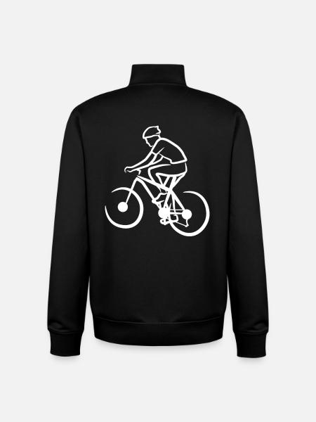 Funny mountain biker - Unisex Organic Zip Sweatshirt by Stanley/Stella - black