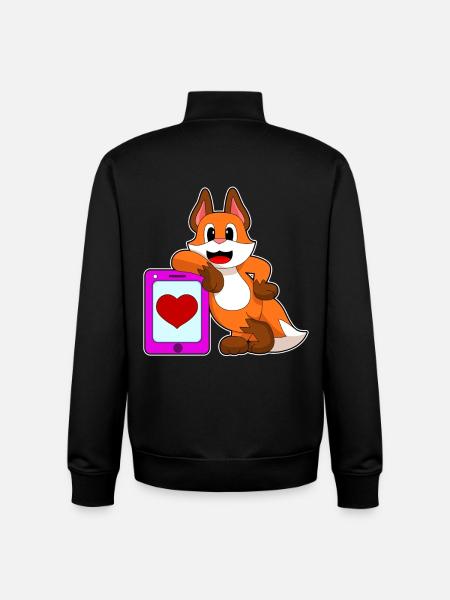 Fuchs Herz - Unisex Organic Zip Sweatshirt von Stanley/Stella - Schwarz