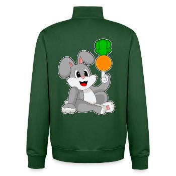 Rabbit carrot - Unisex Organic Zip Sweatshirt by Stanley/Stella - bottle green - Back - AI Model Male 185 dark (185cm)