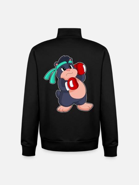 Mole Boxer Boxing Gloves Boxing - Unisex Organic Zip Sweatshirt by Stanley/Stella - black