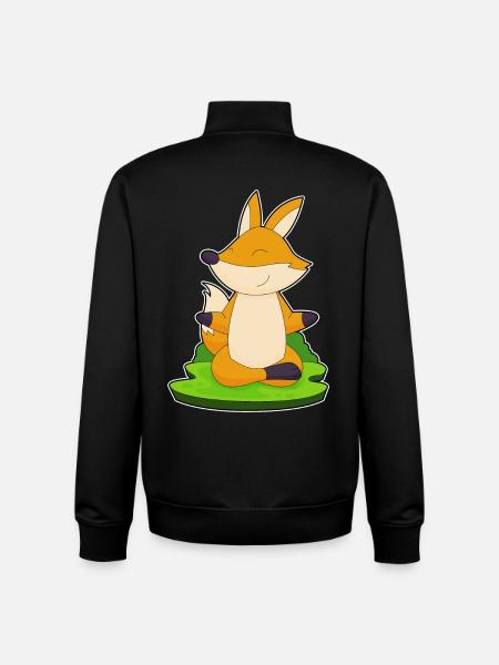 Fox Yoga Fitness Meditation - Unisex Organic Zip Sweatshirt by Stanley/Stella - black