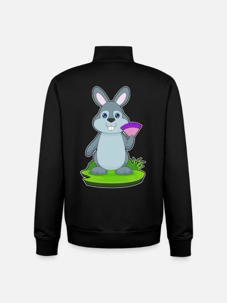 Rabbit hand fan - Unisex Organic Zip Sweatshirt by Stanley/Stella - black