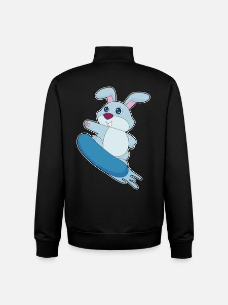 Rabbit Snowboarder Snowboard - Sweat zippé unisexe en coton bio Stanley/Stella - noir