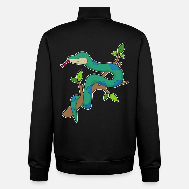 Snake Branch - Unisex Organic Zip Sweatshirt by Stanley/Stella - black