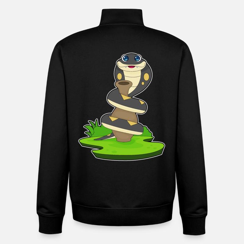 Cruche à serpent - Sweat zippé unisexe en coton bio Stanley/Stella - noir