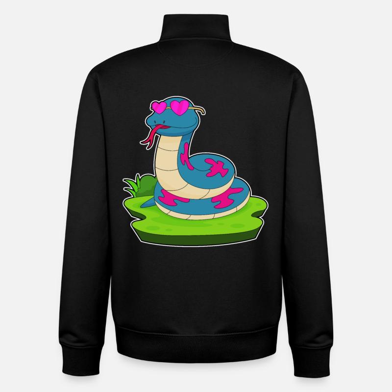 Lunettes serpent - Sweat zippé unisexe en coton bio Stanley/Stella - noir