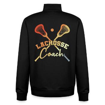 Lacrosse Trainer - Unisex Organic Zip Sweatshirt by Stanley/Stella - black - Back - AI Model Male 185 light (185cm)