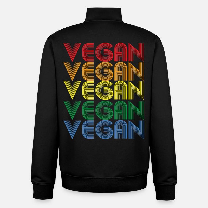 Déclaration Rainbow VEGAN - Sweat zippé unisexe en coton bio Stanley/Stella - noir