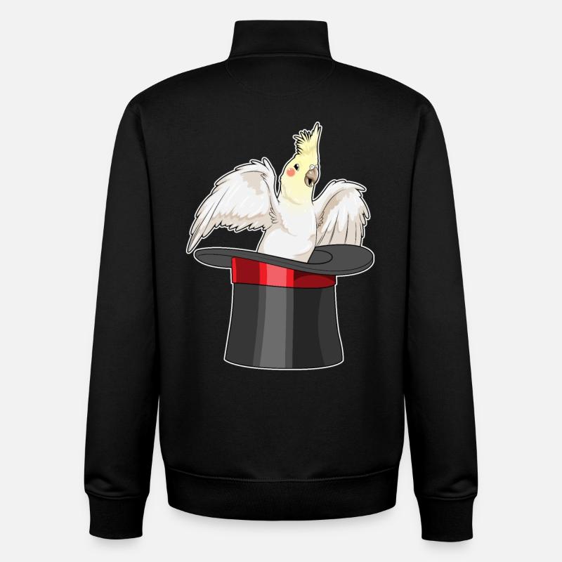Parrot Wizard Cylindre - Sweat zippé unisexe en coton bio Stanley/Stella - noir