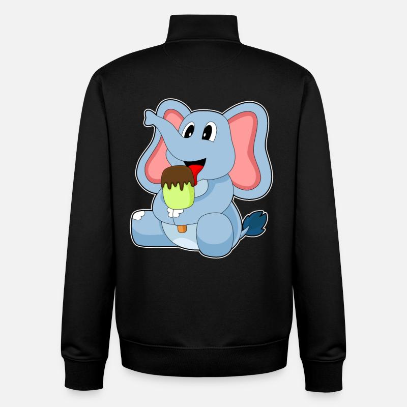 Popsicles d’éléphant - Sweat zippé unisexe en coton bio Stanley/Stella - noir