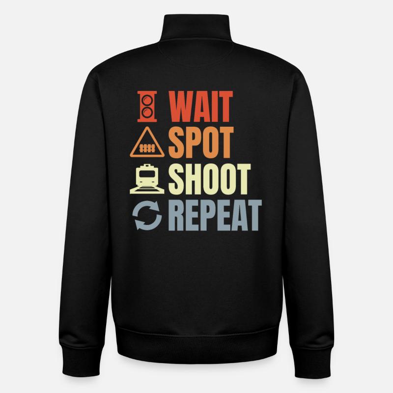 Railroad worker routine - Unisex Organic Zip Sweatshirt by Stanley/Stella - black