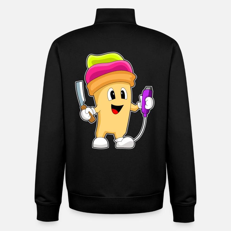 Eisbecher Friseur Rasierer - Unisex Organic Zip Sweatshirt von Stanley/Stella - Schwarz