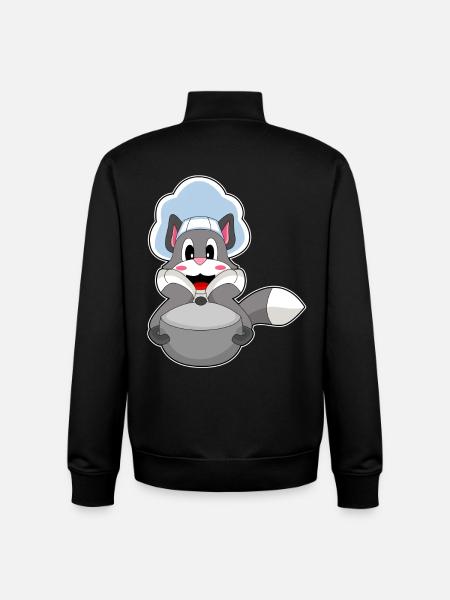 Cat Cook Cooking Pot Cooking - Unisex Organic Zip Sweatshirt by Stanley/Stella - black