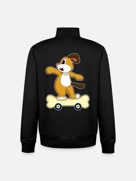 Hund Skater Skateboard - Unisex Organic Zip Sweatshirt von Stanley/Stella - Schwarz
