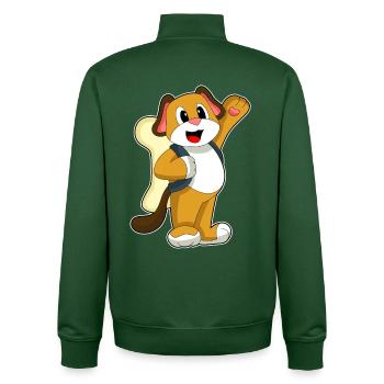 Dog Student Backpack School - Unisex Organic Zip Sweatshirt by Stanley/Stella - bottle green - Back - AI Model Male 185 dark (185cm)